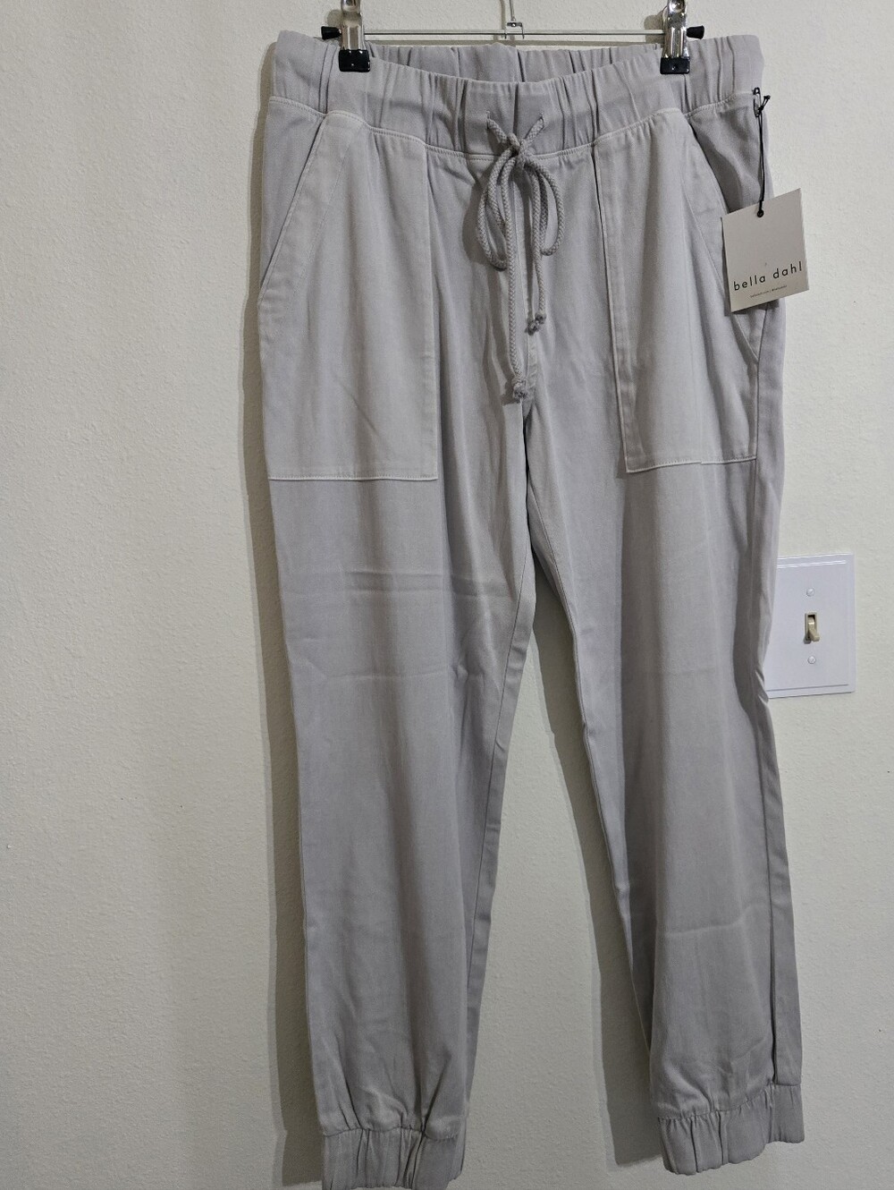 Bella Dahl Light Gray Elastic Waist Drawstring Joggers